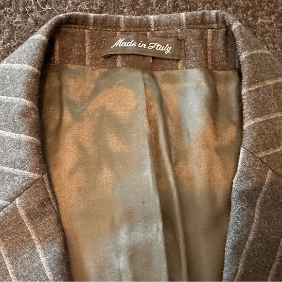 414. Men’s Theory Vintage Wool Charcoal Pinstripe Suit Jacket - Picture 4 of 10